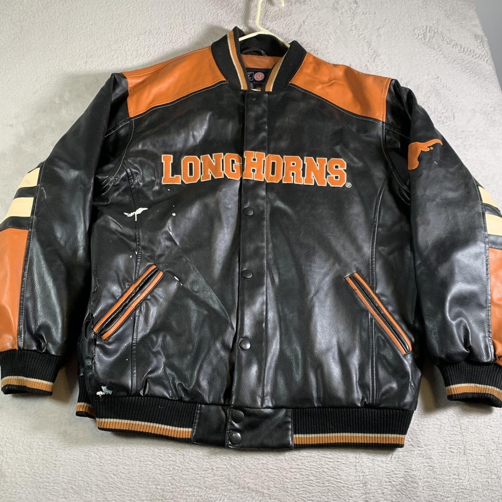 Texas Longhorns Jacket Bomber Mens Large Black Orange NCAA Football G-III Sports